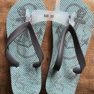 Boys Size 2/3 Nautical Anchor Flip Flops